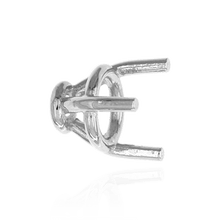 Load image into Gallery viewer, ITI NYC Three Prong Round Tapered Base Wire Basket Settings in Sterling Silver (4.00 mm - 9.25 mm)