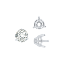 Load image into Gallery viewer, ITI NYC Three Prong Round Tapered Base Wire Basket Settings in 14K Gold (4.00 mm - 9.25 mm)