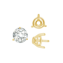 Load image into Gallery viewer, ITI NYC Three Prong Round Tapered Base Wire Basket Settings in 14K Gold (4.00 mm - 9.25 mm)