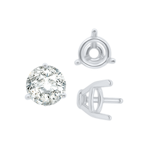 Load image into Gallery viewer, ITI NYC Three Prong Round Tapered Base Wire Basket Settings in 14K Gold (4.00 mm - 9.25 mm)