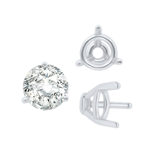 Load image into Gallery viewer, ITI NYC Three Prong Round Tapered Base Wire Basket Settings in Sterling Silver (4.00 mm - 9.25 mm)