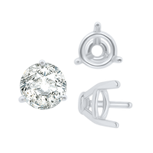 Load image into Gallery viewer, ITI NYC Three Prong Round Tapered Base Wire Basket Settings in 14K Gold (4.00 mm - 9.25 mm)