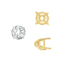 Load image into Gallery viewer, ITI NYC Four Prong Round Tapered Base Wire Basket Settings in 14K Gold (4.00 mm - 9.00 mm)