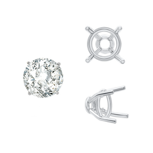 Load image into Gallery viewer, ITI NYC Four Prong Round Tapered Base Wire Basket Settings in 14K Gold (4.00 mm - 9.00 mm)