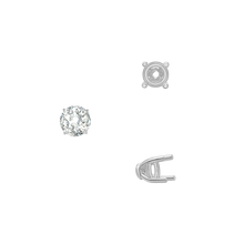 Load image into Gallery viewer, ITI NYC Four Prong Round Tapered Base Wire Basket Settings in 14K Gold (4.00 mm - 9.00 mm)