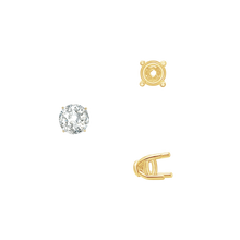 Load image into Gallery viewer, ITI NYC Four Prong Round Tapered Base Wire Basket Settings in 14K Gold (4.00 mm - 9.00 mm)