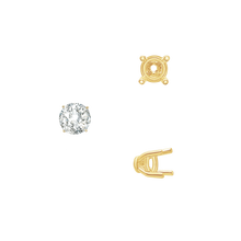 Load image into Gallery viewer, ITI NYC Four Prong Round Tapered Base Wire Basket Settings in 14K Gold (4.00 mm - 9.00 mm)