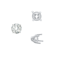 Load image into Gallery viewer, ITI NYC Four Prong Round Tapered Base Wire Basket Settings in 14K Gold (4.00 mm - 9.00 mm)