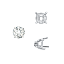 Load image into Gallery viewer, ITI NYC Four Prong Round Tapered Base Wire Basket Settings in 14K Gold (4.00 mm - 9.00 mm)