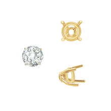 Load image into Gallery viewer, ITI NYC Four Prong Round Tapered Base Wire Basket Settings in 14K Gold (4.00 mm - 9.00 mm)