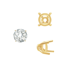 Load image into Gallery viewer, ITI NYC Four Prong Round Tapered Base Wire Basket Settings in 14K Gold (4.00 mm - 9.00 mm)