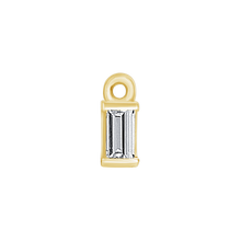 Load image into Gallery viewer, Diamond or Gemstone Baguette Bezel Drop Charm in 14K Yellow Gold