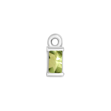 Load image into Gallery viewer, Diamond or Gemstone Baguette Bezel Drop Charm in 14K White Gold