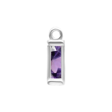 Load image into Gallery viewer, Diamond or Gemstone Baguette Bezel Drop Charm in 14K White Gold