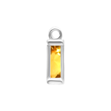 Load image into Gallery viewer, Diamond or Gemstone Baguette Bezel Drop Charm in 14K White Gold