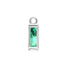 Load image into Gallery viewer, Diamond or Gemstone Baguette Bezel Drop Charm in 14K White Gold