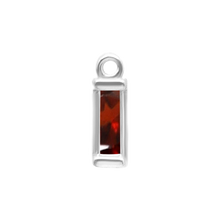 Load image into Gallery viewer, Diamond or Gemstone Baguette Bezel Drop Charm in 14K White Gold