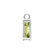 Load image into Gallery viewer, Diamond or Gemstone Baguette Bezel Drop Charm in 14K White Gold