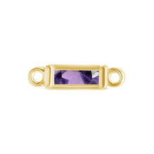 Load image into Gallery viewer, Diamond or Gemstone Baguette Bezel Bracelet/Necklace Charm in 14K Yellow Gold