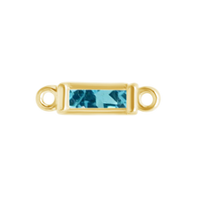 Load image into Gallery viewer, Diamond or Gemstone Baguette Bezel Bracelet/Necklace Charm in 14K Yellow Gold