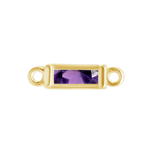 Load image into Gallery viewer, Diamond or Gemstone Baguette Bezel Bracelet/Necklace Charm in 14K Yellow Gold