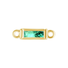Load image into Gallery viewer, Diamond or Gemstone Baguette Bezel Bracelet/Necklace Charm in 14K Yellow Gold
