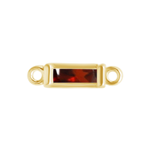 Load image into Gallery viewer, Diamond or Gemstone Baguette Bezel Bracelet/Necklace Charm in 14K Yellow Gold