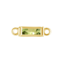 Load image into Gallery viewer, Diamond or Gemstone Baguette Bezel Bracelet/Necklace Charm in 14K Yellow Gold