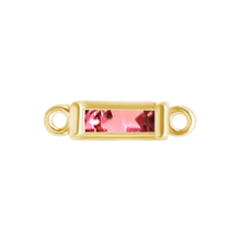 Load image into Gallery viewer, Diamond or Gemstone Baguette Bezel Bracelet/Necklace Charm in 14K Yellow Gold