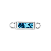 Load image into Gallery viewer, Diamond or Gemstone Baguette Bezel Bracelet/Necklace Charm in 14K White Gold