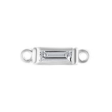 Load image into Gallery viewer, Diamond or Gemstone Baguette Bezel Bracelet/Necklace Charm in 14K White Gold