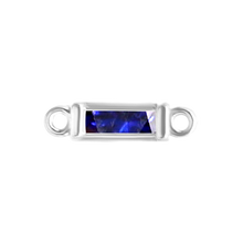 Load image into Gallery viewer, Diamond or Gemstone Baguette Bezel Bracelet/Necklace Charm in 14K White Gold