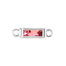 Load image into Gallery viewer, Diamond or Gemstone Baguette Bezel Bracelet/Necklace Charm in 14K White Gold