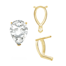 Load image into Gallery viewer, ITI NYC V-End Pear Shape Single Base Settings in 14K Gold (5.00 x 3.00 mm - 24.00 x 16.00 mm)