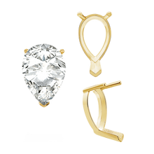 Load image into Gallery viewer, ITI NYC V-End Pear Shape Single Base Settings in 14K Gold (5.00 x 3.00 mm - 24.00 x 16.00 mm)