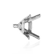 Load image into Gallery viewer, ITI NYC Four Prong Emerald Shape Tapered Solitaire Settings With Peg in Sterling Silver (5.00 x 3.00 mm - 11.00 x 9.00 mm)