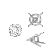 Load image into Gallery viewer, ITI NYC Four Prong Round Tapered Wire Basket Settings With Peg in Sterling Silver (4.00 mm - 9.25 mm)