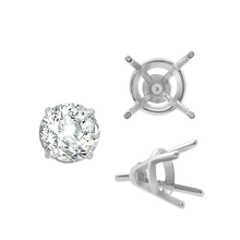 Load image into Gallery viewer, ITI NYC Four Prong Round Tapered Wire Basket Settings With Peg in Sterling Silver (4.00 mm - 9.25 mm)