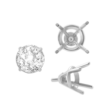 Load image into Gallery viewer, ITI NYC Four Prong Round Tapered Wire Basket Settings With Peg in 18K Gold (4.00 mm - 9.25 mm)