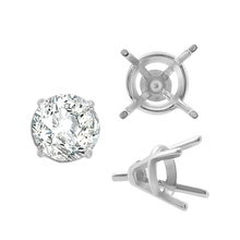 Load image into Gallery viewer, ITI NYC Four Prong Round Tapered Wire Basket Settings With Peg in 14K Gold (4.00 mm - 9.25 mm)