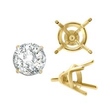 Load image into Gallery viewer, ITI NYC Four Prong Round Tapered Wire Basket Settings With Peg in 18K Gold (4.00 mm - 9.25 mm)