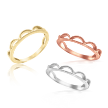 Load image into Gallery viewer, Stackable Ring with Scalloped Design in 14K Gold