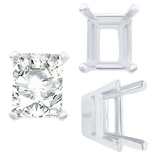 Load image into Gallery viewer, ITI NYC Four Prong Casted Emerald Tiffany Settings in Sterling Silver (3.50 x 2.50 mm - 12.00 x 10.00 mm)