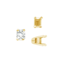 Load image into Gallery viewer, ITI NYC Four Prong Casted Emerald Tiffany Settings in 14K Gold (3.50 x 2.50 mm - 12.00 x 10.00 mm)