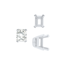 Load image into Gallery viewer, ITI NYC Four Prong Casted Emerald Tiffany Settings in Sterling Silver (3.50 x 2.50 mm - 12.00 x 10.00 mm)