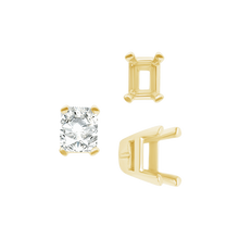 Load image into Gallery viewer, ITI NYC Four Prong Casted Emerald Tiffany Settings in 14K Gold (3.50 x 2.50 mm - 12.00 x 10.00 mm)