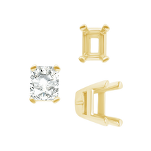 Load image into Gallery viewer, ITI NYC Four Prong Casted Emerald Tiffany Settings in 14K Gold (3.50 x 2.50 mm - 12.00 x 10.00 mm)