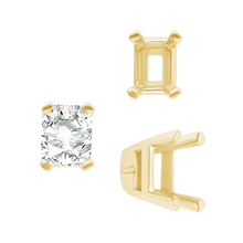 Load image into Gallery viewer, ITI NYC Four Prong Casted Emerald Tiffany Settings in 14K Gold (3.50 x 2.50 mm - 12.00 x 10.00 mm)