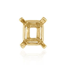 Load image into Gallery viewer, ITI NYC Four Prong Emerald Shape Heavy Tapered Settings in 14K Gold (10.00 x 8.00 mm - 28.00 x 22.00 mm)