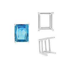 Load image into Gallery viewer, ITI NYC Four Prong Emerald Shape Wire Basket Settings in 14K Gold (3.00 x 2.25 mm - 18.00 x 13.00 mm)